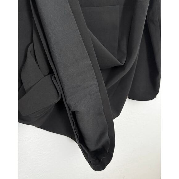 Halston Heritage Women's Faux Wrap Crepe Black Dress Classic Professional NWT - Picture 8 of 13